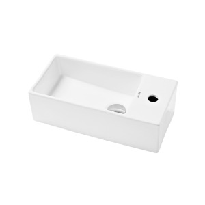 (일신) 욕실 백색 사각 탑볼 세면대 세면기 WB673 (화이트 유광) 490x250x140